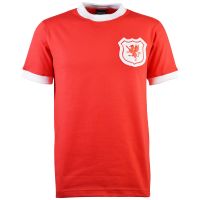 Image of Czerwona dziecięca koszulka piłkarska w stylu retro z krótkim rękawem Wales