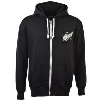 New Zealand 1924 Vintage Rugby Zipped Hoodie -  Black