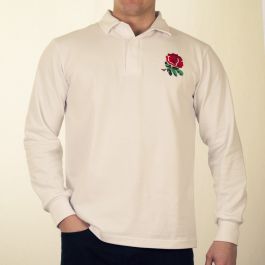 ENGLISH CLASSIC COMBED COTTON RETRO ENGLAND RUGBY SHIRT 