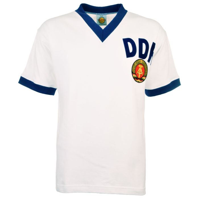 Blue  Maglietta Maniche Corte DDR World Cup 1974 Retro Football Shirt XL copa  DDR World Cup 1974 Uomo 